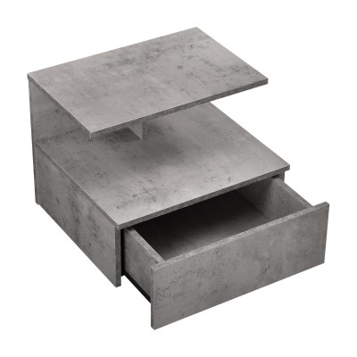 Table de chevet armoire murale avec tiroir rangement 40cm gris 03_0000826