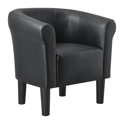 Fauteuil lounge chaise siège synthétique plastique 70 cm noir 03_0001933