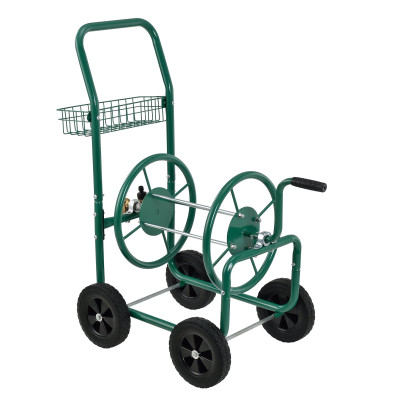 Enrouleur de tuyau d'arrossage 3/4 pouce métal 92 cm vert 03_0001641