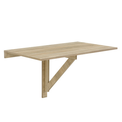 Table murale table rabattable table pliable effet hêtre 100 x 60 x 58cm mélaminé 03_0004354