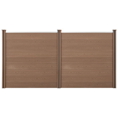 Clôture brise vue brise vent bois composite (wpc) brun 183 x 357 cm 03_0001445
