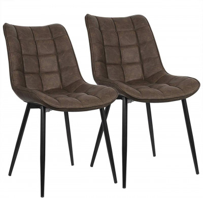 Chaises de cuisine en synthétique 2 pièces marron 19_0000413