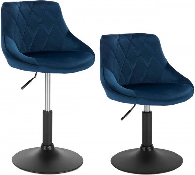 Lot de 2 tabourets de bar en velours bleu 19_0000248