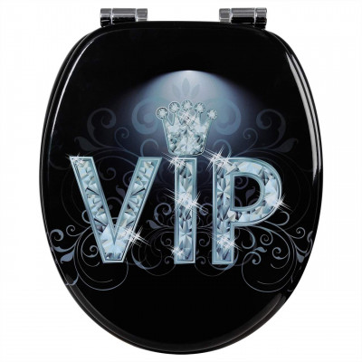 Abattant WC siège de toilette en MDF avec mécanisme de fermeture amortie VIP II 19_0000746
