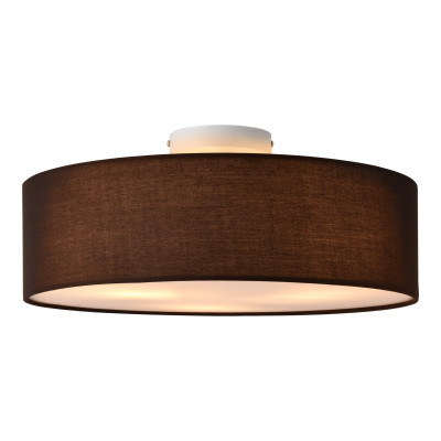 Plafonnier design lampe de plafond stylée moderne 3 douille e27 plasitque textile organza diamètre de 45 cm marron blanc 03_0005934