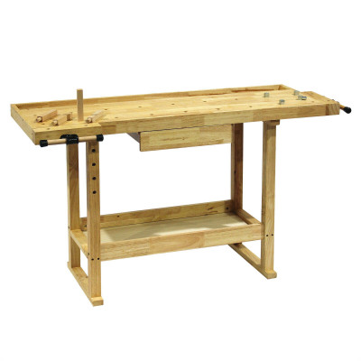 Établi de travail banc de rabotage aménagement atelier outils 145 x 86 cm bois 16_0000513