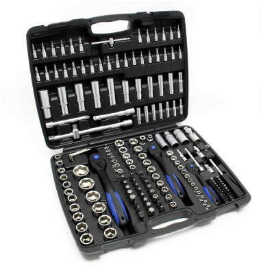 Jeu de 172 clés à douille ensemble d’outils cliquet réversible douille adaptateur 16_0002279