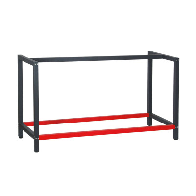 Pied établi 150 cm acier anthracite rouge support bureau emballage atelier 16_0002509