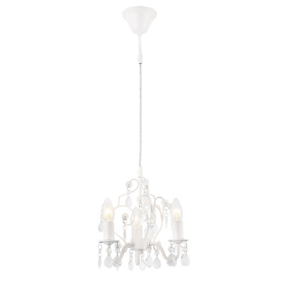 Lustre de cristal suspension cristal 40 watts métal et plastique blanc 03_0002812