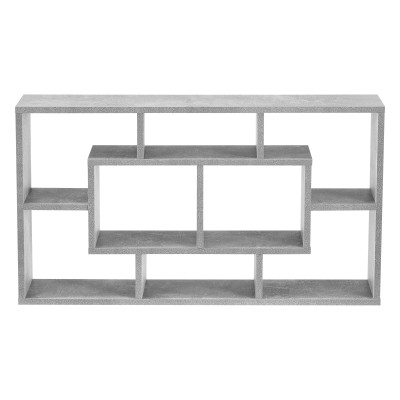 Meuble mural design étagère flottante stylée 8 compartiments de rangement 85 cm gris 03_0005853