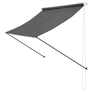 Brise-soleil pare-soleil auvent pour fixer au mur rétractable armature en acier 300 x 120 cm gris 03_0001107