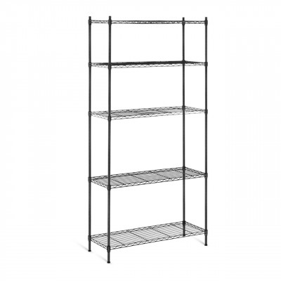 Étagère métallique professionnel noire 35 x 90 x 180 cm 150 kg 14_0001538