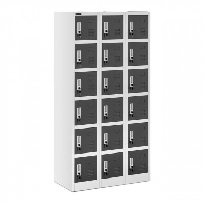 Armoire vestiaire 18 compartiments 180 cm gris 14_0000472