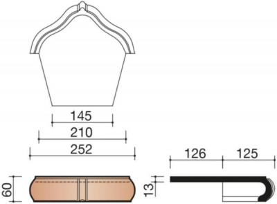 Fronton Standard brun foncé KORAMIC