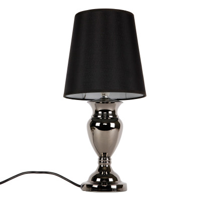 Lampe de table lampe de chevet liseuse aluminium et tissu noir et chrome 48 cm 03_0002515