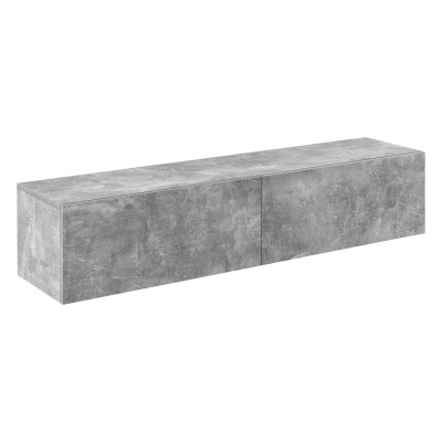 Étagère murale design meuble support tv stylé avec 2 tiroirs capacité de charge jusqu'à 25 kg panneau de particules mélaminé 140 x 33 x 30 cm effet béton 03_0005189