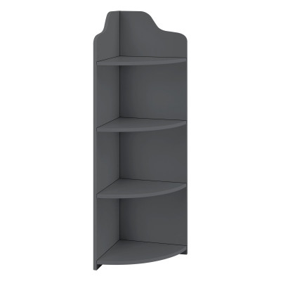 Étagère d'angle pour salle de bain meuble de rangement avec 4 surfaces de stockage bois composite 90 x 28 x 28 cm gris foncé 03_0005174