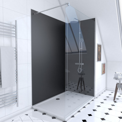 Ensemble complet douche à l'Italiennne avec Receveur 90x120 + Paroi Transparante + Panneaux muraux