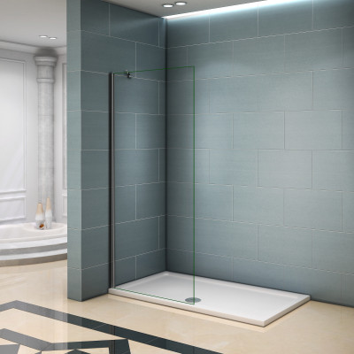Paroi de douche 80x200cm   verre anticalcaire avec barre de fixation 45cm