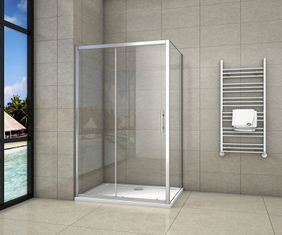 Porte de douche 110 x 100 x 190 cm porte de douche + paroi latérale