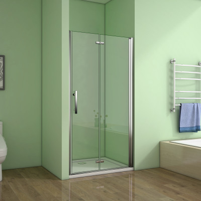 Porte de douche 120x185cm porte de douche pivotante et pliante verre anticalcaire