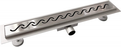 Caniveau de douche italienne 80 cm en acier inoxydable Vagues AICA