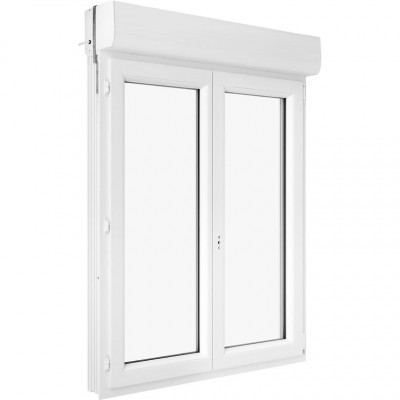 Fenêtre Pria PVC oscillo-battante avec volet roulant intégré blanc 105 x 120 x 20