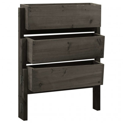 Jardinière pliable de jardin gris 60 x 14 x 75 cm bois de sapin 02_0000834