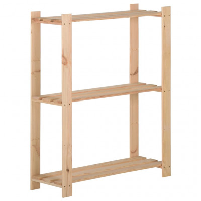 Étagère de stockage 3 niveaux 60 x 28,5 x 90 cm bois de pin massif 02_0000653