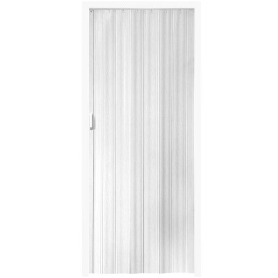 Porte accordéon pliante PVC salle de bain extensible coulissante largeur 80 cm blanc 08_0000547