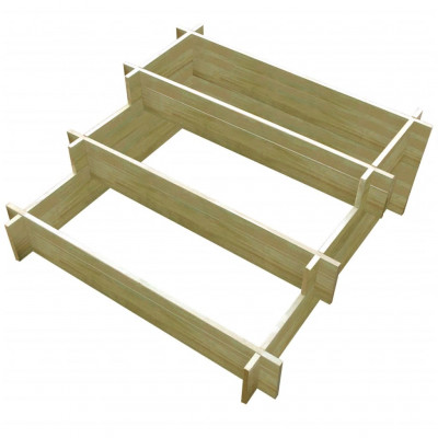 Jardinière à 3 niveau x 90 x 90 x 35 cm jardin plantes fleurs bois imprégné 02_0000863