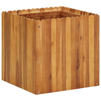 Jardinière lit surélevé plantes fleurs jardin 50 x 50 x 50 cm bois massif d'acacia 02_0001071
