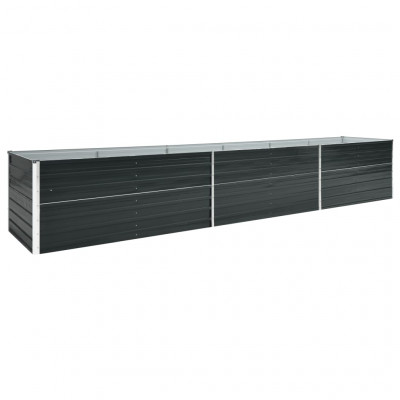 Jardinière lit surélevé plantes fleurs jardin acier galvanisé 480 x 80 x 45 cm anthracite 02_0001122