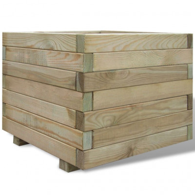 Jardinière lit surélevé plantes fleurs jardin 50 x 50 x 40 cm bois carré 02_0000940