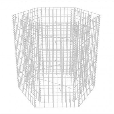 Jardinière lit surélevé plantes fleurs jardin à gabion he x agonale 100 x 90 x 100 cm 02_0001324