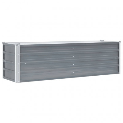 Jardinière lit surélevé plantes fleurs jardin acier galvanisé 160 x 40 x 45 cm gris 02_0001091