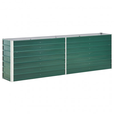 Jardinière lit surélevé plantes fleurs jardin acier galvanisé 240 x 40 x 77 cm vert 02_0001102