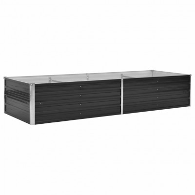 Jardinière lit surélevé plantes fleurs jardin anthracite 240 x 80 x 45 cm acier galvanisé anthracite 02_0001143