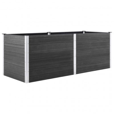 Jardinière lit surélevé plantes fleurs jardin 250 x 50 x 91 cm WPC gris 02_0001027