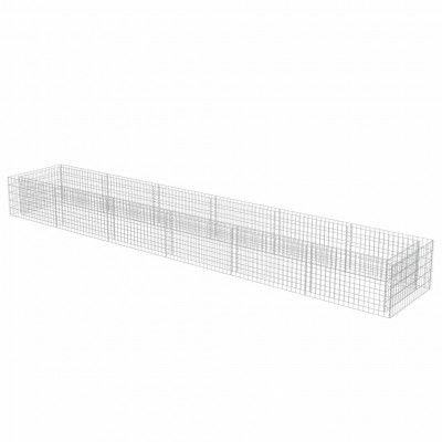 Jardinière lit surélevé plantes fleurs jardinà gabion acier galvanisé 540 x 90 x 50 cm 02_0001309