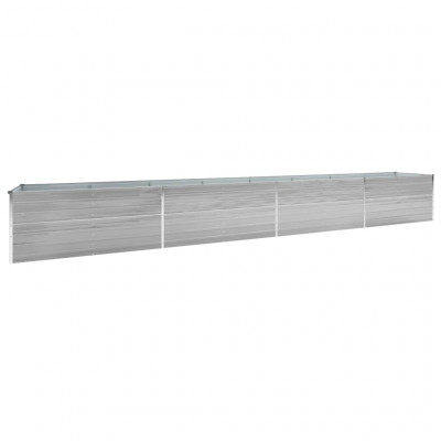 Jardinière lit surélevé plantes fleurs jardin acier galvanisé 600 x 80 x 45 cm gris 02_0001131