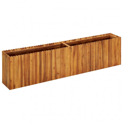 Jardinière lit surélevé plantes fleurs jardin 200 x 30 x 50 cm bois massif d'acacia 02_0001013