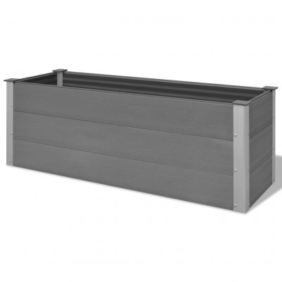 Jardinière lit surélevé plantes fleurs jardin WPC 150 x 50 x 54 cm gris 02_0001240