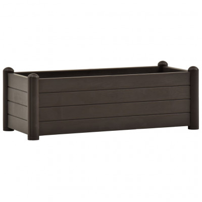 Jardinière lit surélevé plantes fleurs jardin PP moka 100 x 43 x 35 cm 02_0001226