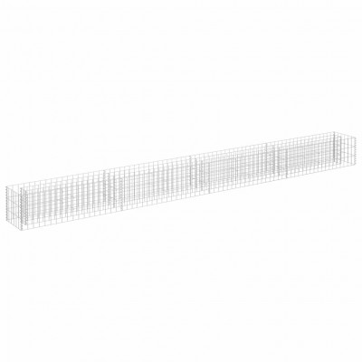 Jardinière lit surélevé plantes fleurs jardin à gabion acier galvanisé 360 x 30 x 30 cm 02_0001292