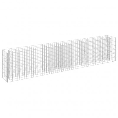 Jardinière lit surélevé plantes fleurs jardin à gabion acier galvanisé 270 x 30 x 60 cm 02_0001288
