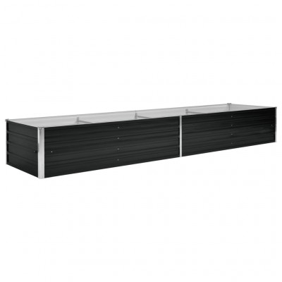 Jardinière lit surélevé plantes fleurs jardin 320 x 80 x 45 cm acier galvanisé anthracite 02_0001145