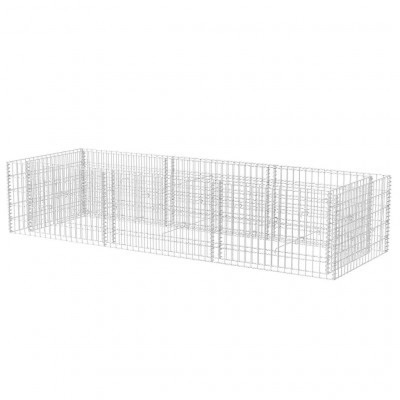 Jardinière lit surélevé plantes fleurs jardin à gabion acier 270 x 90 x 50 cm 02_0001276