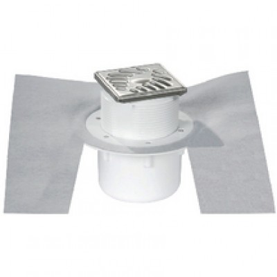 Siphon sol carrelé avec grille inox sortie verticale NICOLL