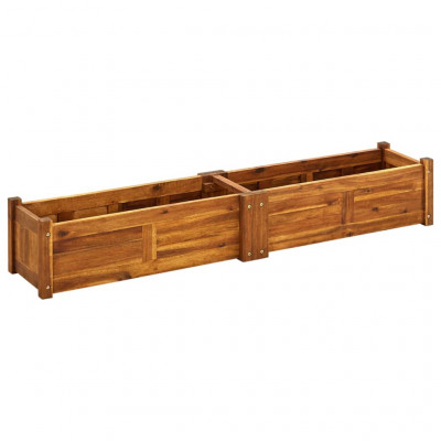 Jardinière lit surélevé plantes fleurs jardin 150 x 30 x 25 cm bois d'acacia 02_0001183